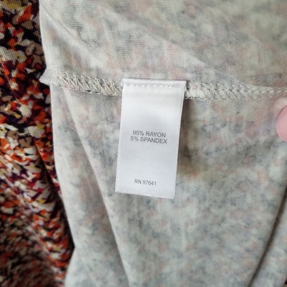 J.Jill Jersey Knit Pleated Multi Color Print Dress Size Large - Picture 12 of 13